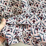 ZARA  Geometric Patterned Sleeveless Romper, White and Pink, Size Medium Photo 2