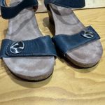 Taos Carousel Blue Leather Wedge Comfort Sandals Size 38 / US 8 Photo 3