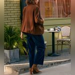 Rihoas Brown Solid Collared Single Button Blazer Size L Photo 5