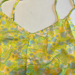 Abound ‎ Womens Yellow Crop Top Size Small Floral Sweetheart Neck Ruffle Hem Photo 5