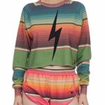 Aviator Nation lightning Bolt tulum Cropped Sweatshirt Small Photo 1