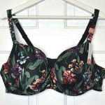 Cacique  NWT Boost Balconette 46C Black Floral Print ‎ Bra NWT Photo 0