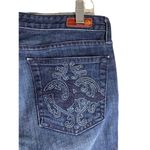 AG The Club Embroidered Dark Wash Denim Flare Boot Cut Jeans Size 30 Blue Photo 3