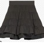 Sandro Fanfan Ruffle-detail Cotton Mini Skirt In Black Size 2 FR / US 6 Photo 2