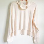 American Eagle Outfitters Cream Ivory Cowl Neck Waffle Knit high low top Large Photo 0