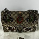 Gucci  GG Supreme Monogram Snakeskin Flower Embroidered Dionysus Shoulder Bag Photo 3