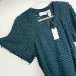 Byron Lars Beauty Mark Boyfriend Laser Cut Tee Sheer Size 2 Teal Blue V Neck NWT Green Photo 6