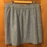 Loft Outlet Chambray Linen & Cotton Pull On Mini Skirt Photo 4