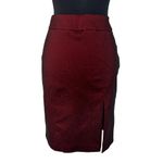 Cache Cranberry Metallic Sheen 9" Slit Evening Day Pencil Skirt Stretch $118 NWT Photo 8