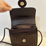 Brighton Vintage One World Leather Shoulder Crossbody Bag Brown Woven Photo 6