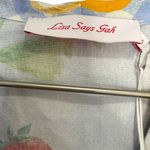 NWT Lisa Says Gah Picnic Gingham Fruit Print Dress Size Small White Photo 4