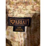 Ariat  Tan Paisley Stripe Pearl Snap Long Sleeve Western Cowgirl Shirt SMALL Photo 2