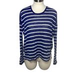 Chaser CHASOR Boxy Flow Pullover Sweater Sapphire Blue White Striped NWT Women's Size M Photo 1