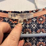 Jolt  Boho Patchwork Crochet Tassel 3/4 Sleeve Top Womens S Floral Print Boho Photo 4