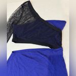 H:ours Revolve  Avalon Dress Mesh One‎ Shoulder Waist Cut Out Black Blue Violet M Photo 4