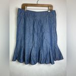 Zozo Women’s Chambray Denim Lyocell Flounce Skirt Size 12 Blue A Photo 1
