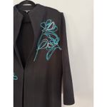 Misook  Black Knit Floral Front Clasp Blazer Jacket Women’s Size Medium Photo 2