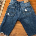 American Eagle Outfitters Blue Distressed Jean Shorts Photo 3