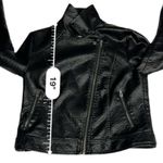 Jack by BB Dakota Anthropologie Womens Moto Biker Jacket Faux Leather Black Sz M Photo 9
