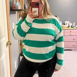 Cyrus Green And White Striped Sweater Photo 2