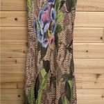 Vintage Nostalgia Size Large Rustic Floral Alligator Print Slinky Maxi Dress Green Photo 7