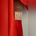 Lucy & Laurel  Bright Coral Linen dress, off shoulder, puff sleeve, pockets XL Photo 2