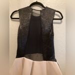 Halston Heritage  jacquard Fit Flare Color block puff cocktail Mini Dress 2 Photo 4