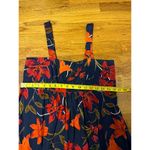 Clover & Sloane Womens 10 Blue Floral Tropical Square Neck Babydoll Midi Dress Photo 1