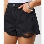 Glassons  Black Cut Off Jean Shorts Size 10 Raw Hem Distressed Photo 0