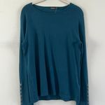 J. McLaughlin NWT Jamey Crew Neck Teal Blue Sweater Photo 0