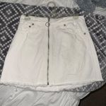 Free People White Zip Up Mini Skirt Photo 0