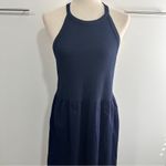 Madison & Berkeley Size M Navy Blue Midi Tank Dress Neutral Layering Minimalist Photo 2