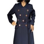 Vintage OOAK Navy coat dress double Photo 0