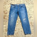 ZARA high rise distressed jeans size 8 baggy loose fit ankle cropped length Photo 1