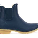 Chooka Chelsea Fur-Lined Slip On Navy Ankle Rain Boots Photo 0
