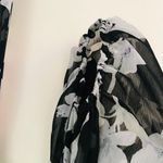 Club Monaco  Linettah Midi Dress Black Gray Floral Tie Women's Size 00 Photo 9