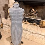 Old Navy  Gray and White Striped Midi Dress Photo 4