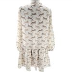 J. Marie leopard print babydoll tiered dress sz S White Photo 1