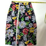 Rickie Freeman for Teri Jon Vintage Linen Jacket Silk Skirt Suit Set Floral 4 Black Photo 14