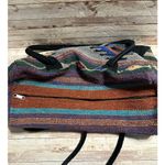 The Sara Weekender Bag Southwest Western Travel Duffle Aztec Suede Handles Lined Gray Photo 6