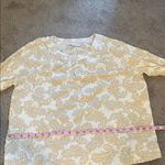 Loft  Women's Paisley Blouse in Cream and Gold Medium NWT Photo 11
