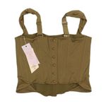 HAH X FREE PEOPLE Boned Crop Top Sz XL Bustier Fairy Preppy Coquette Holiday NWT Tan Photo 8