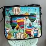 SHARIF Limited Ed Ballooning Leather Crossbody Large Tote Bag Hand Painted Photo 6