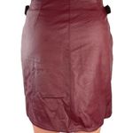 Vintage Evil Twin Red High Waist Buckle Strap Faux Leather Wrap Mini Dress Sz XS Photo 3