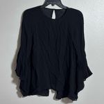 ZARA  Women Black 3/4 Sleeve Sheer Blouse Top size M. Photo 0