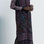 SALONI Womens US 6 100% Silk Dress Maxi Blue Purple Fall Vogue Photo 0