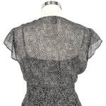 Ann Taylor  Black  White Polka Dot Silk Blend Smocked Peplum Top Size 6 Photo 5