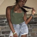 Boohoo Olive Green Basic Halter Bodysuit Photo 2