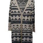 Cotton On Meduim Aztec Print Western Boho Button Up Longline Duster Cardigan Photo 1