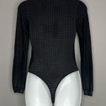 Victoria's Secret VICTORIA’S SECRET Pink Heart Label Black Bodysuit Photo 3